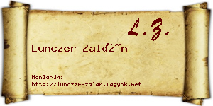 Lunczer Zalán névjegykártya
