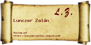 Lunczer Zalán névjegykártya